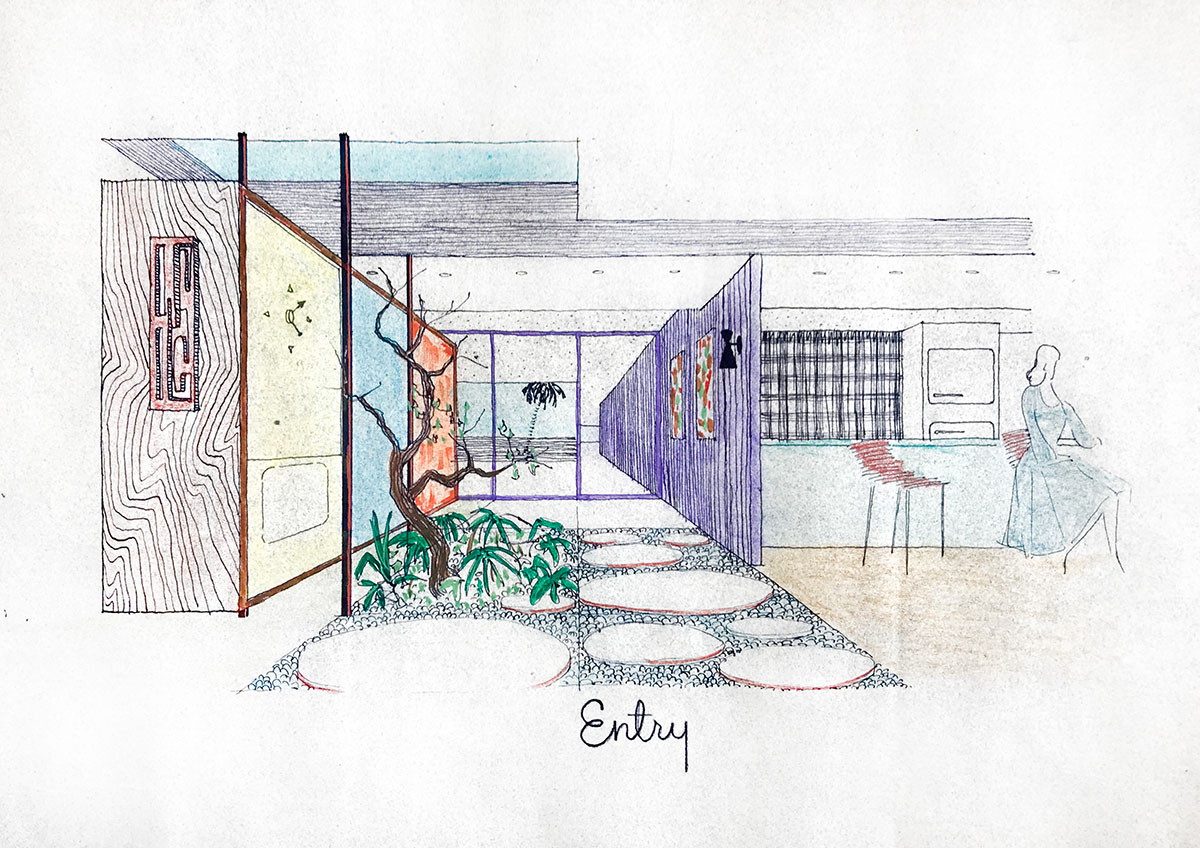 Rendering of Fingado House #2 drawn by Al Beadle.