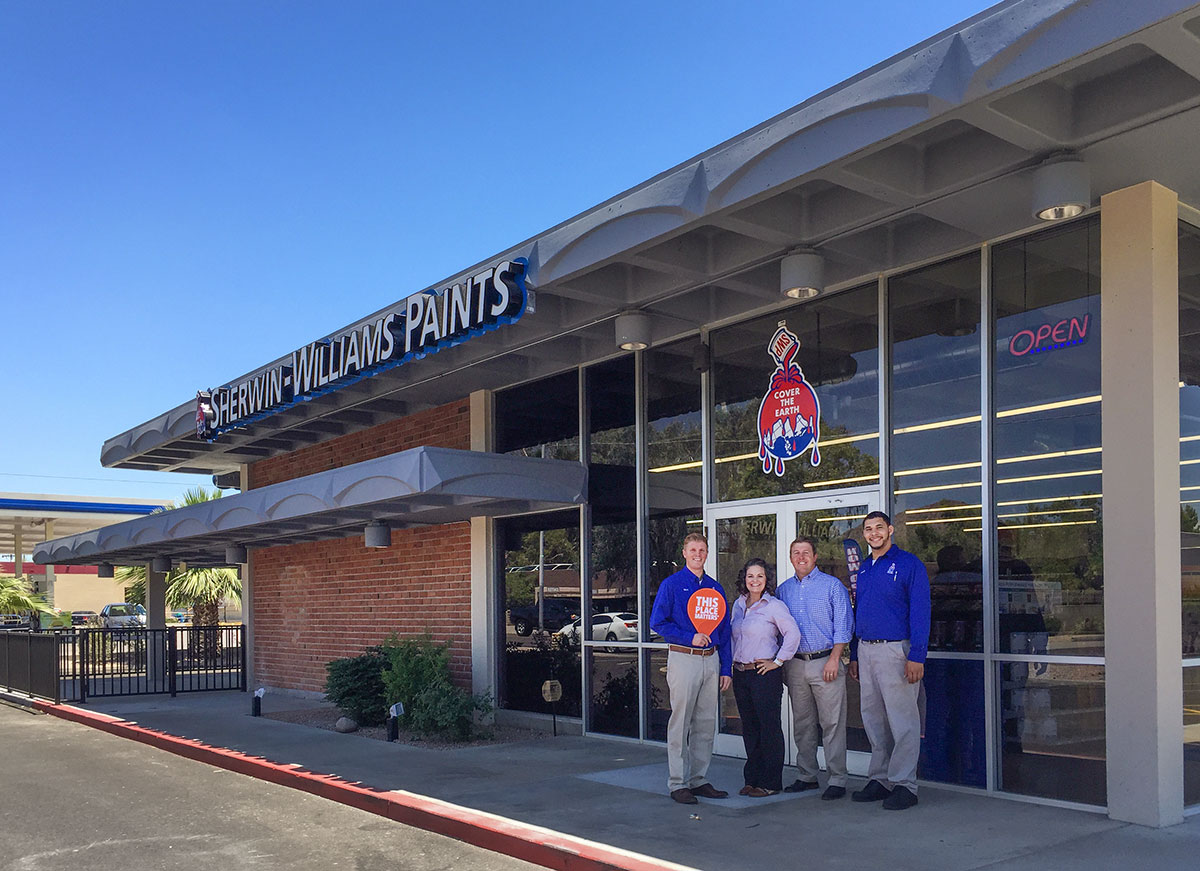 Former Arizona Bank by Ralph Haver rehabbed by Sherwin-Williams in 2016